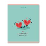 Тетрадь ученическая общая, твин лак, A5 80 л. на скобе 65 г/м², белизна 100% 5 шт клетка, 01528 Ты в моём сердце, Светоч Т204