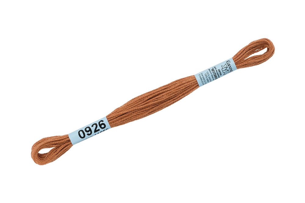 Мулине Gamma 100% хлопок, цв.0926 св.коричневый, 24 мотка по 8 метров