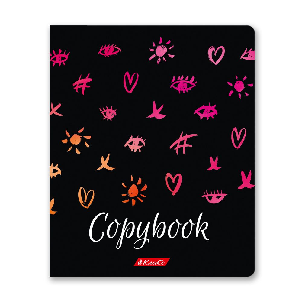 Тетрадь ученическая общая, выборочный лак, A5+ 96 л. на скобе 60 г/м², белизна 100%, 5 шт, линия в термоусадочной пленке, 000791 Слушай сердце, Светоч 96ТЕТл-003