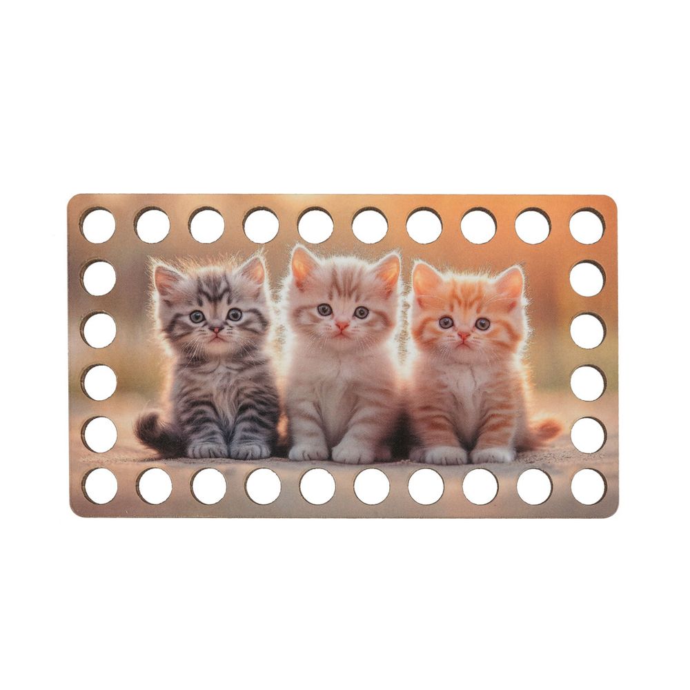 Набор донышек для вязания Матовый фанера 12х7х0.4 см, 4 шт, 04 Котята, Love2art ДВ-04