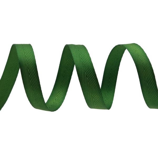 Лента декоративная ёлочка 15.0 мм / 20±1 метров, 75 ярко-зеленый