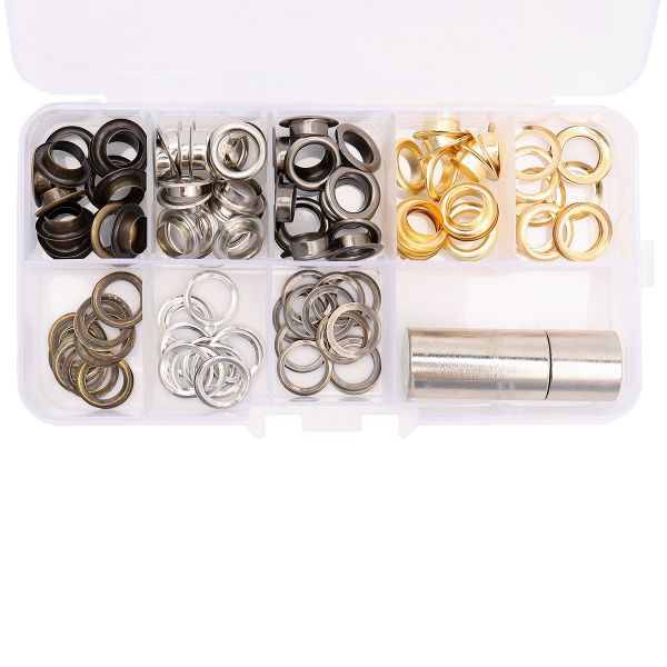 Люверсы с инструм. для устан., 60 компл., ⌀8 мм, мультиколор Hobby&Pro, 100394