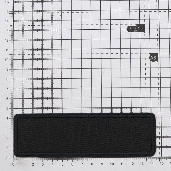 Термоаппликация прямоугольная, джинс, 145х45 мм (черный (black)), LA497, 2 шт