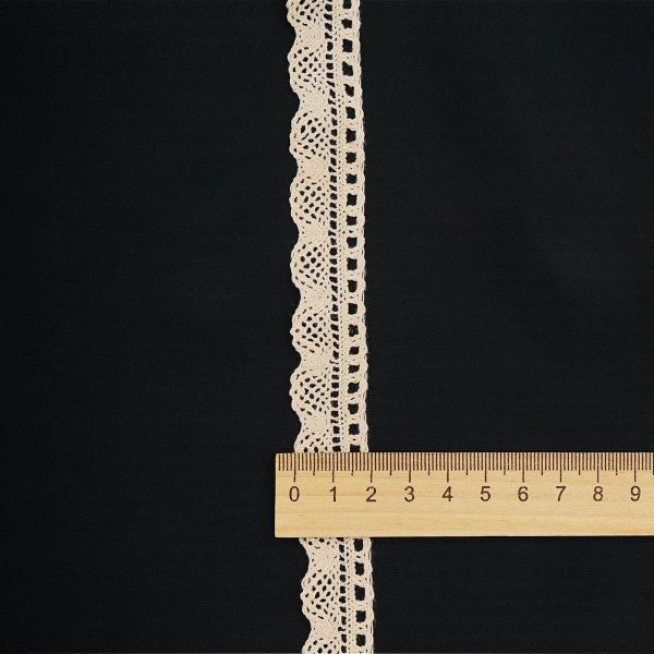 Кружево вязаное (тесьма) 20 мм / 13.72 метра, хлопок, неотбеленный, 3AR3376