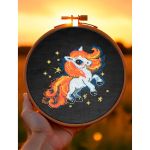 Набор для вышивания нитками Риолис, Огненная лошадка 15х15см