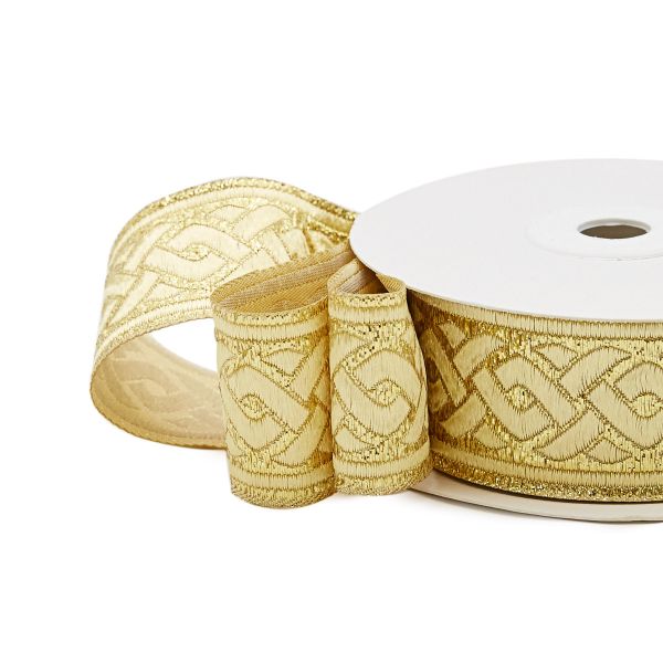 Тесьма металлизированная 35мм / 10м (золото), 35069