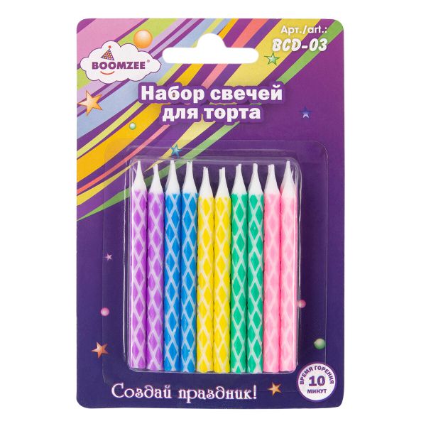 Набор свечей для торта 22.92 г, 12х20 шт, Boomzee BCD-03