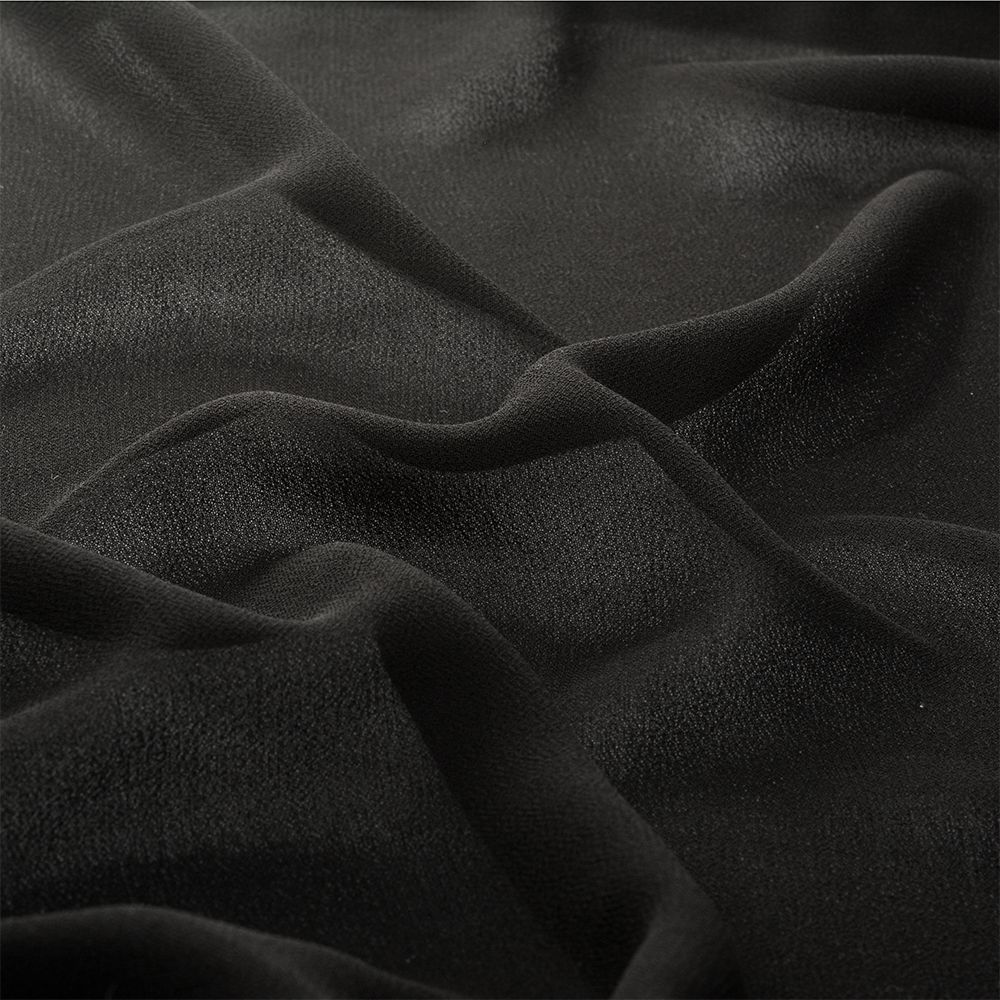 Креп-шифон 105 г/м², шир.150 см, цв.10 черный, 30м /TOS/