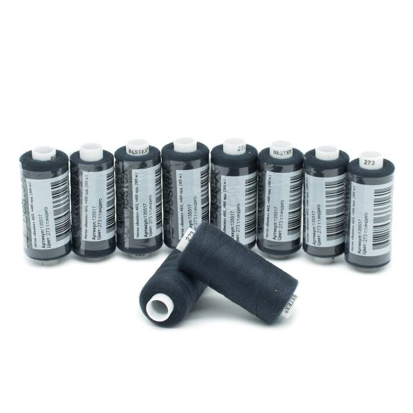 Нитки швейные бытовые Bestex 40/2, 365 м (400 ярд) / 10 кат., 273 чернильно-синий