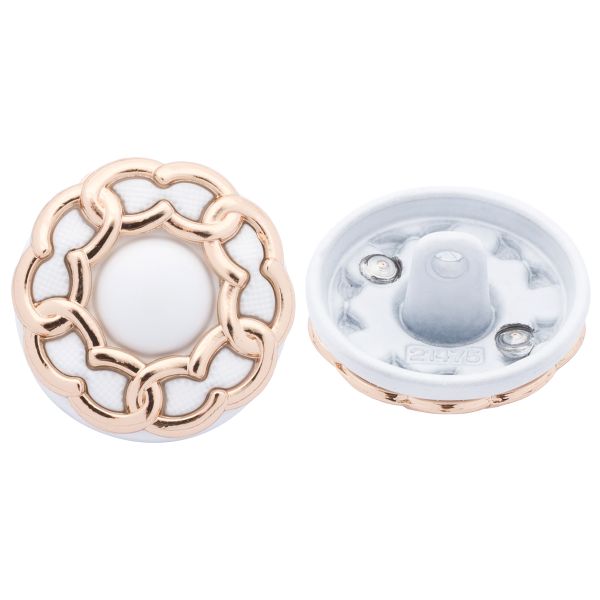 Пуговицы на ножке 28L=18 мм, металл, GD.White (золото-белый), 10 шт, MP13