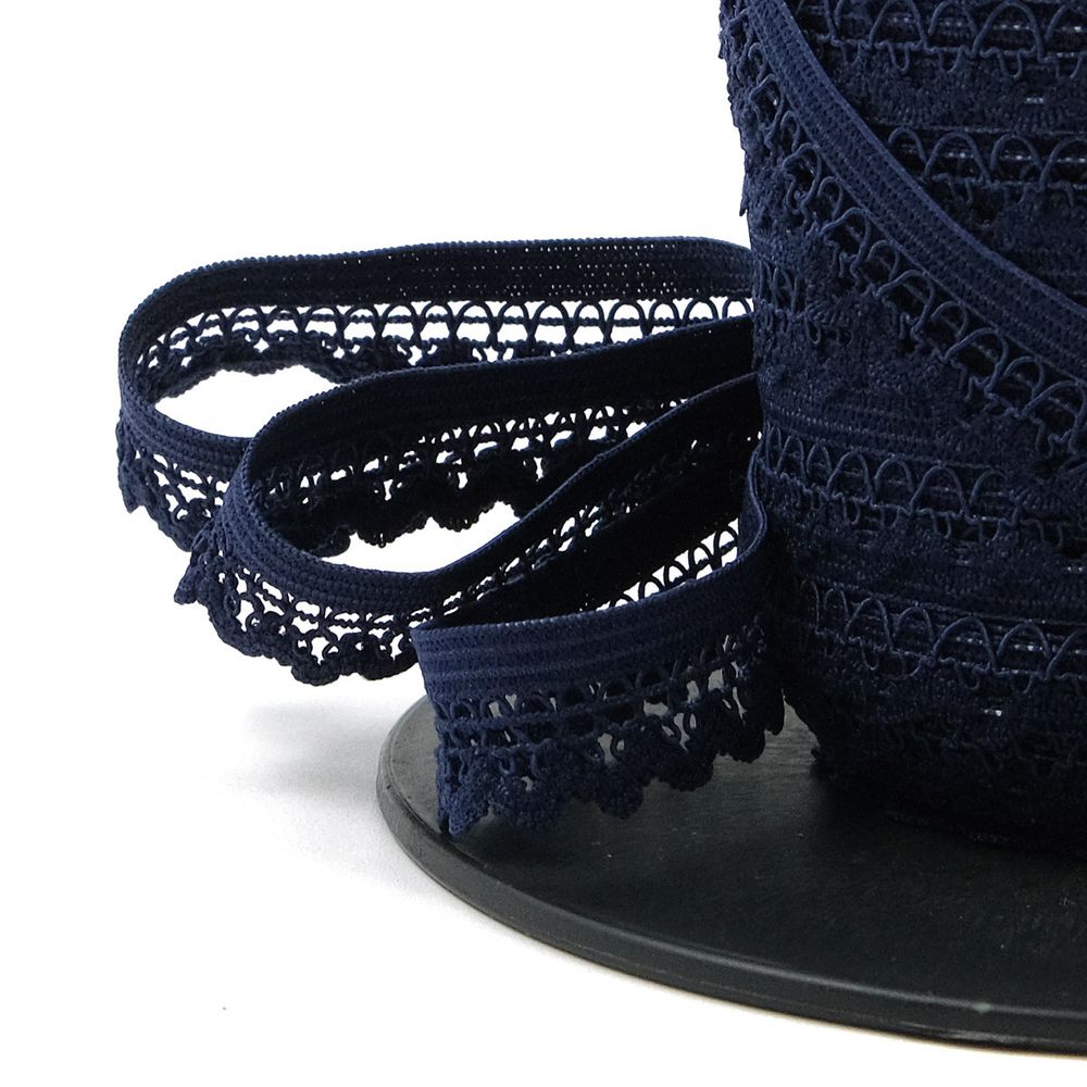 Резинка бельевая (ажурная) 13.5 мм / 50 метров, т.синий, 0313/81