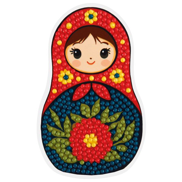 Кристальная (алмазная) мозаика Фрея ALVM-129, магнит, Матрешка, 6.5х10.5 см