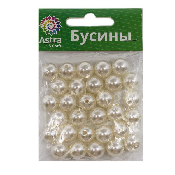 Бусины пластик (жемчуг) ⌀12 мм, 25 г, Astra&Craft, 003 NL телесный
