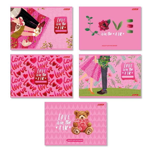 Альбом для рисования 100 г/м², A4 29х20.5 см, 48 л. на скобе, 5 шт, 000264 Время любви, Светоч 48АЛСК4_1_3_9