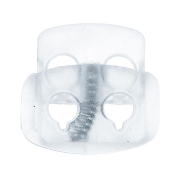 Фиксатор (зажим) для шнура пластик 2 отв., ⌀3.0 мм, 72 шт, 03 прозрачный, Micron A 5562