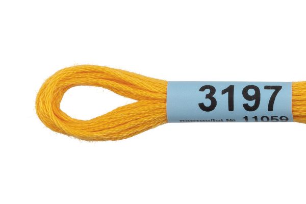 Мулине Gamma 100% хлопок, цв.3197 т.желтый, 24 мотка по 8 метров