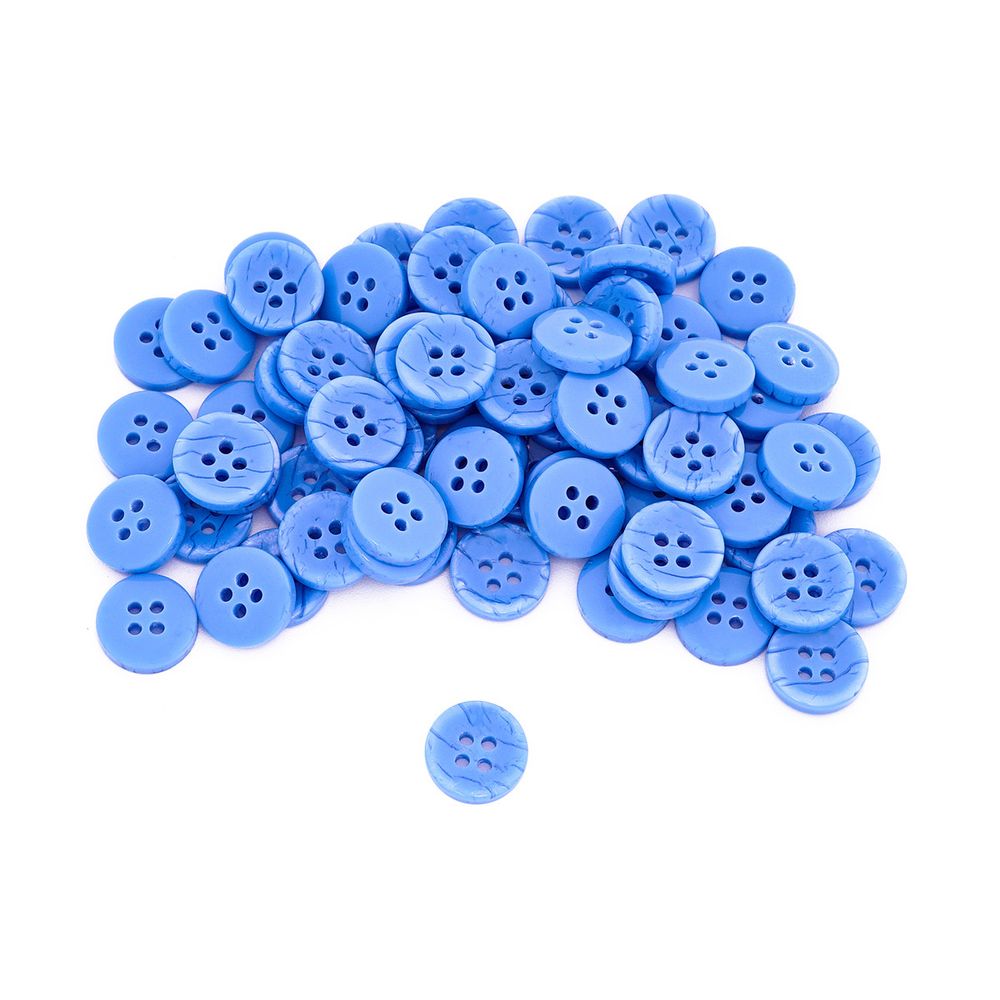 Пуговицы 4 прокола 20L=12.5 мм, пластик, col.11 синий, 72 шт, CN2844