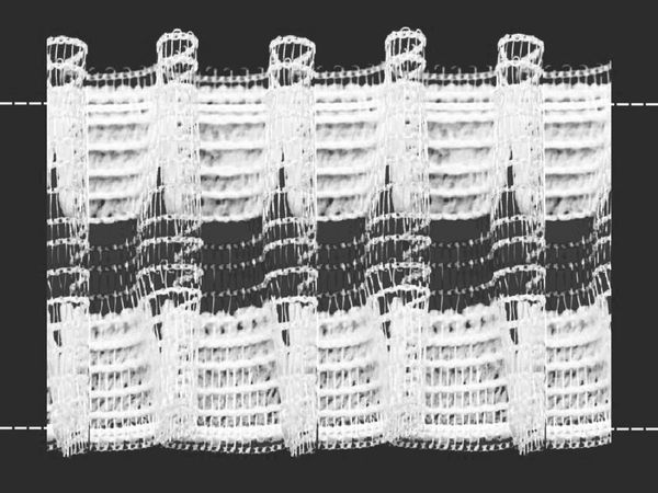 Лента (тесьма) шторная: сборка параллельная (1:2.5) 55 мм / 50 метров, Беларусь, прозрачный, Gamma р.5931