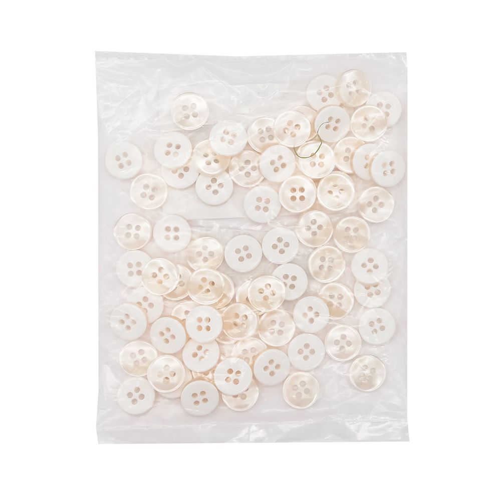 Пуговицы 4 прокола 18L (11мм), (col.06 молочный) CB, 72 шт