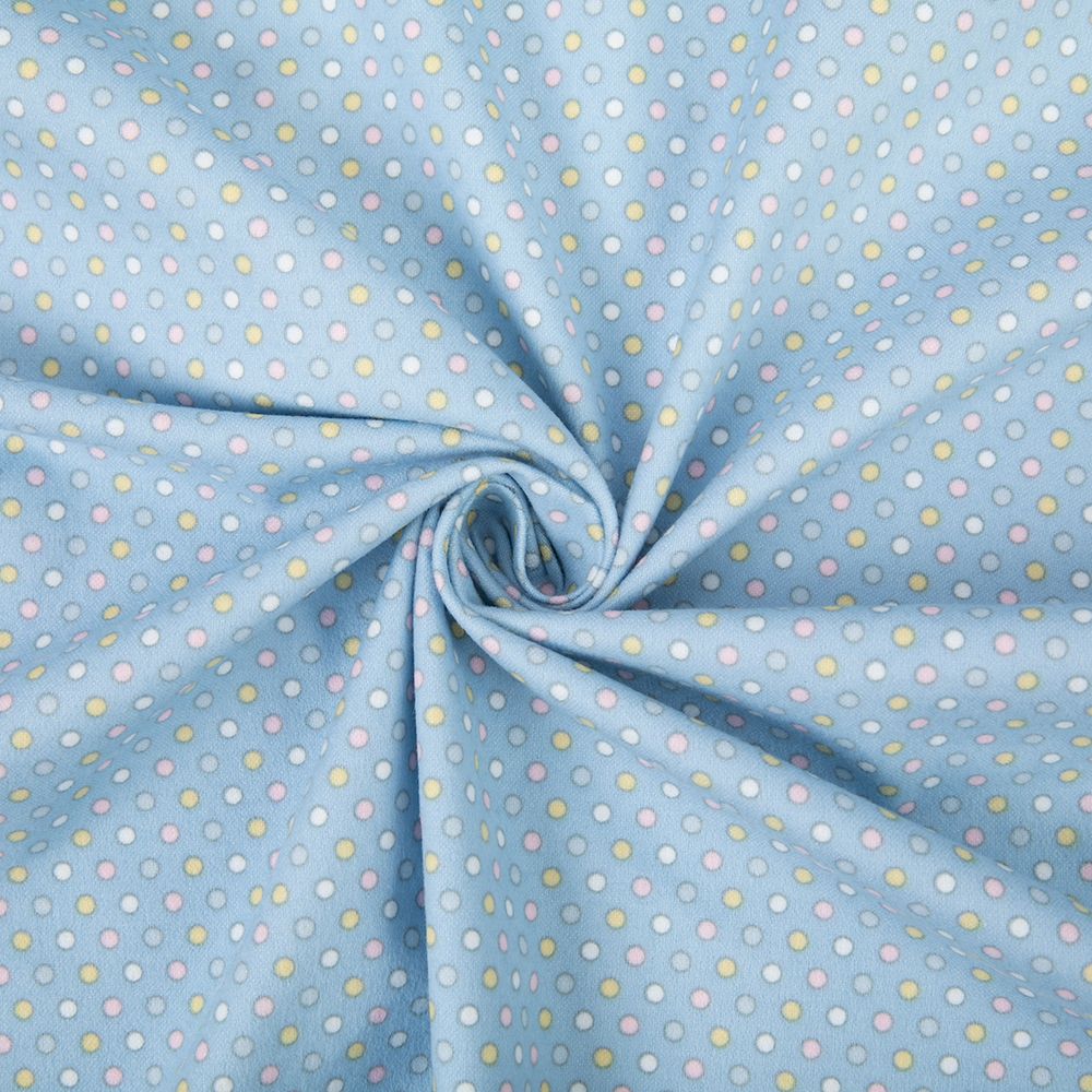 Ткань для пэчворка Peppy Молочные сны фланель, рулон 112 см / 5 метров, МС-07 голубой, Peppy