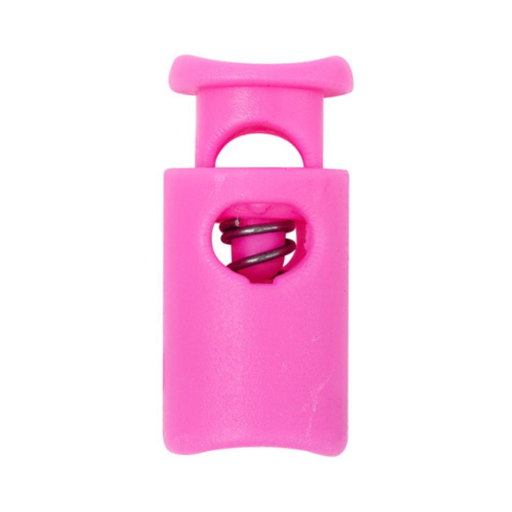 Фиксатор (стоппер-зажим) для шнура, цилиндр ⌀4,5 мм, 19х9 мм, ПП, розовый, 100 шт