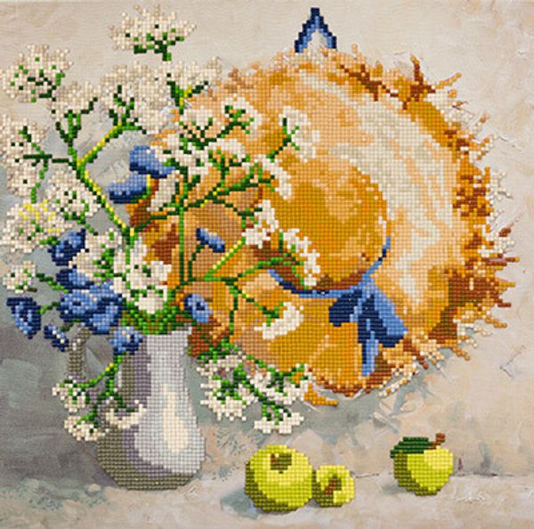Алмазная (кристальная) мозаика Фрея, Соломенная шляпа, 30х30 см
