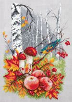 Набор для вышивания нитками Чудесная игла, Осенняя палитра 18х27 см