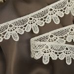 Кружево гипюр (плетёное) 25 мм, диз.2504 цв.F102 молочный уп.13.71м, Kruzhevo