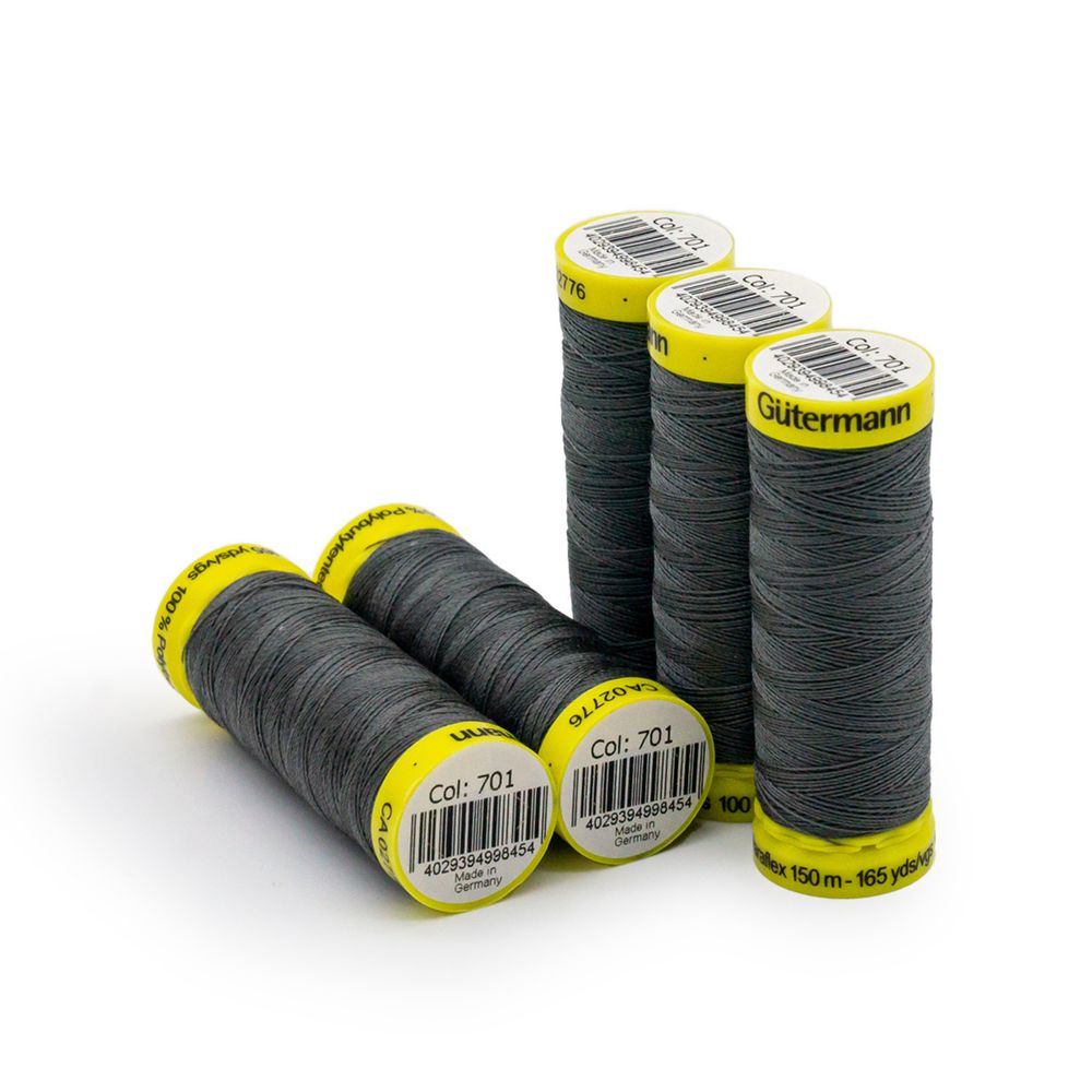 Нитки для трикотажа Gutermann Maraflex, 150м, 701 перламутрово-грифельный, 5 катушек