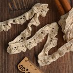 Кружево вязаное (тесьма) 17 мм / 10 метров, на резинке, диз. 303, цв.01 натуральный уп. 10 м, Kruzhevo