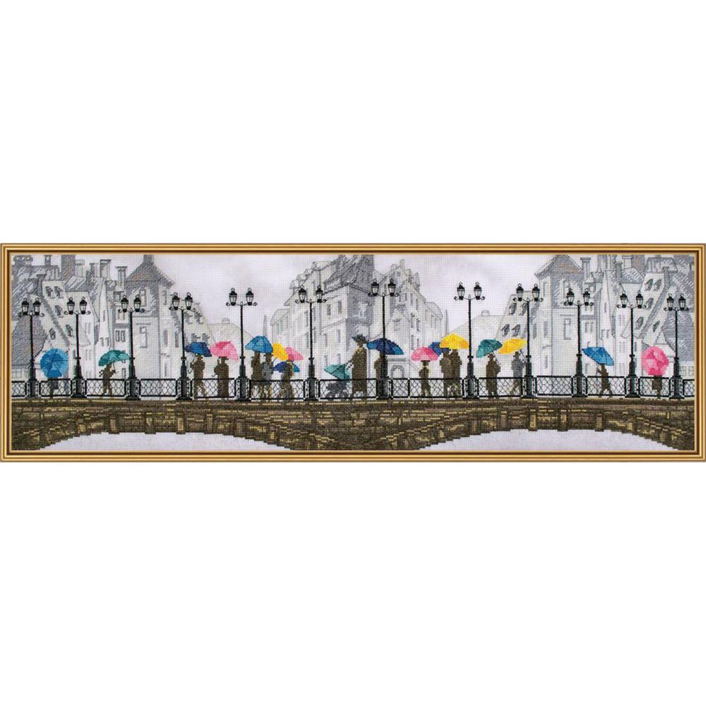 Набор для вышивания нитками Нова Слобода, Яркий дождь 18х60 см