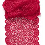 Кружево бельевое эластичное 180 мм / 3 м, TBY.L1351, цв.18-1750 карминовый красный, Kruzhevo