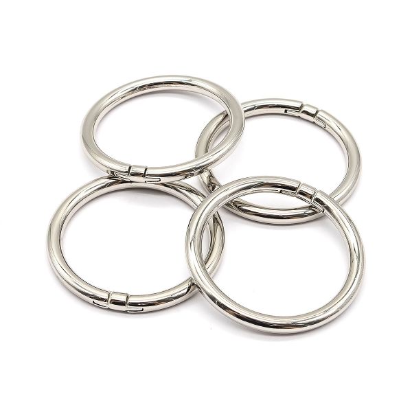 Кольцо разъемное металл на винтах 50 мм (62 мм внешн.), никель, 4 шт, BIG