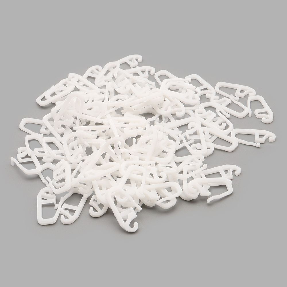 Крючки шторные для карниза 27 мм, ⌀7 мм, пластик, белый, 100 шт, (PPA641)