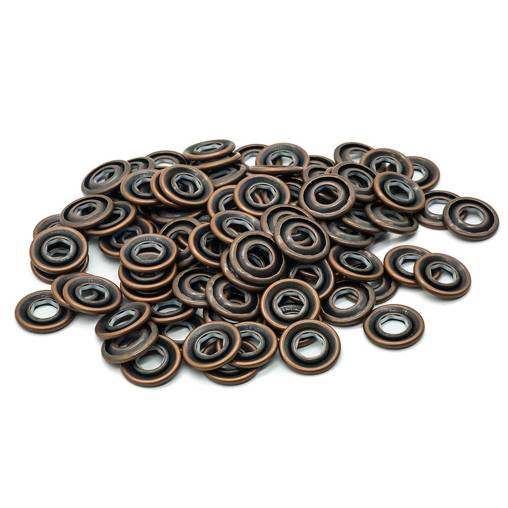 Кнопка клямерная ⌀17.0 мм, медь, (ЧАСТЬ B), 50 шт, BIG