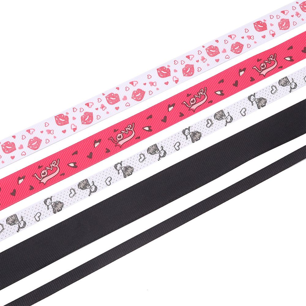 Набор репсовых лент, 5 шт, 45 м (2 шт по 18 м и 3 шт по 3 м), цвет черный