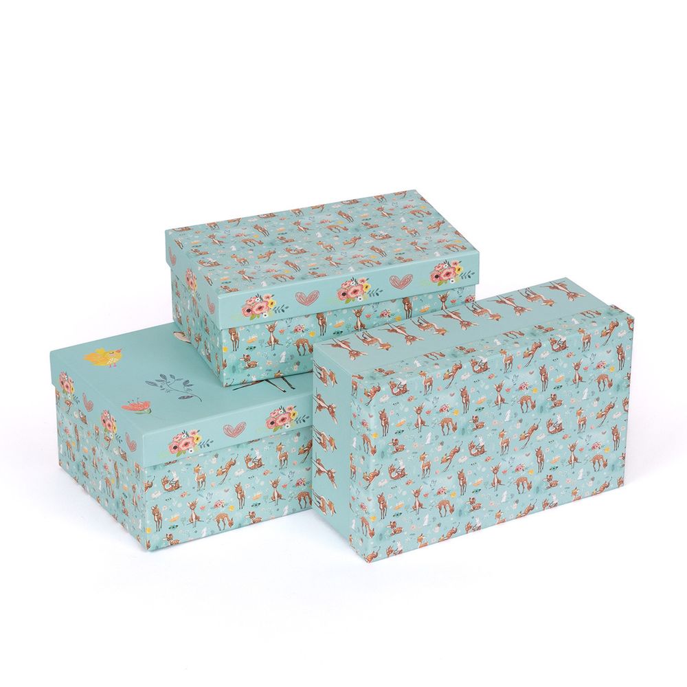 Набор подарочных коробок "3в1", 18.5х11.5х7 - 22.5х14.5х9 см, 01 Олени, Stilerra SBOX-R12-3