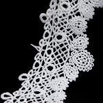 Кружево гипюр (плетёное) 95 мм / 3 метра, матовое, C501 белый
