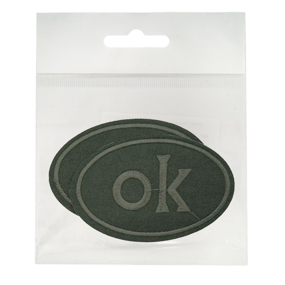 Термоаппликация овал OK 92х60мм (Khaki (хаки)), 2 шт, LA560