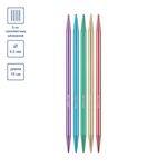 Спицы чулочные металл ⌀6.0 мм, 15 см, цветные, Gamma CKN5