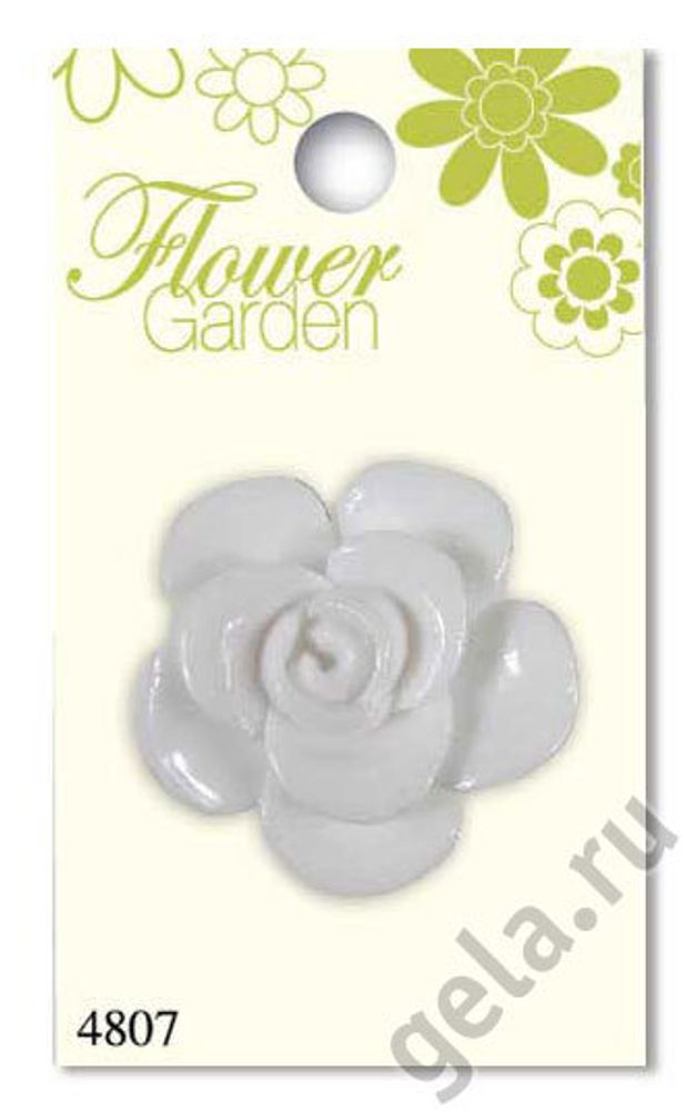 Пуговицы Flower Garden, 35 мм, 1 шт, пластик, бело-кремовый