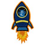 Термоаппликация "Синяя ракета", 3.8х7.0см