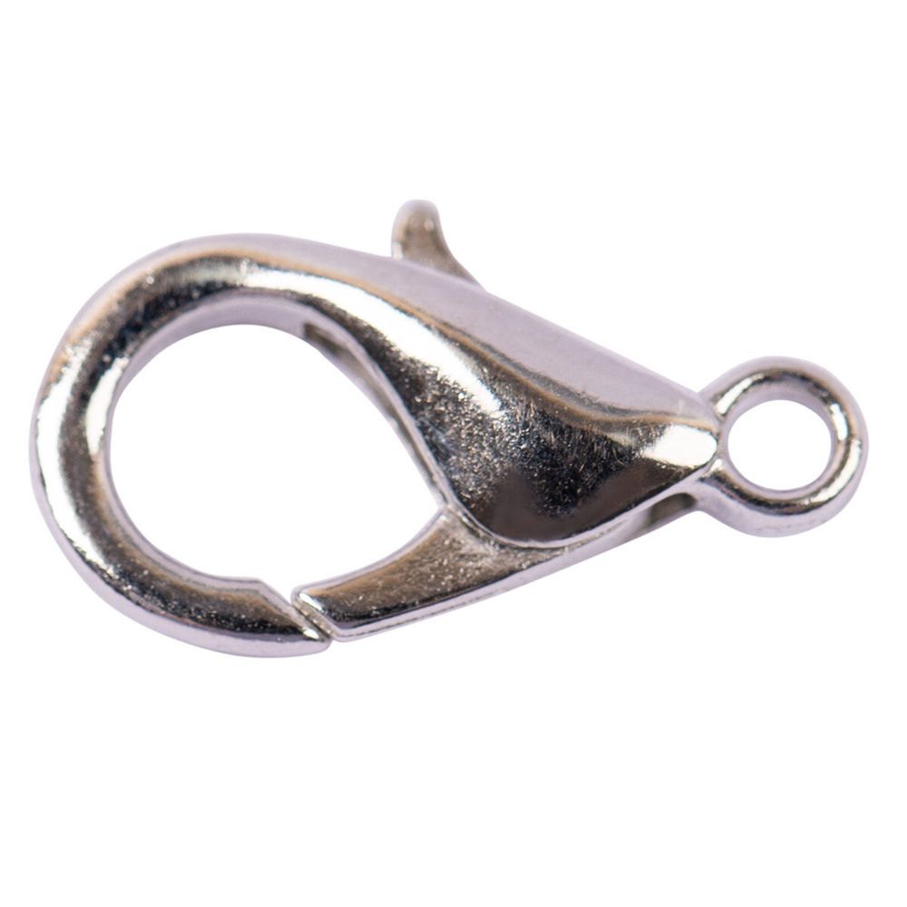 Замок для бус карабин 14 мм, 5 шт, №02 никель, Zlatka DB-02/5