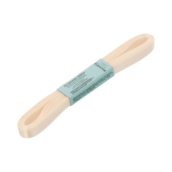 Лента атласная 1-сторонняя 6.0 мм / 10 шт по 5.4 метра, №061 св.св.бежевый, Gamma AL-6P