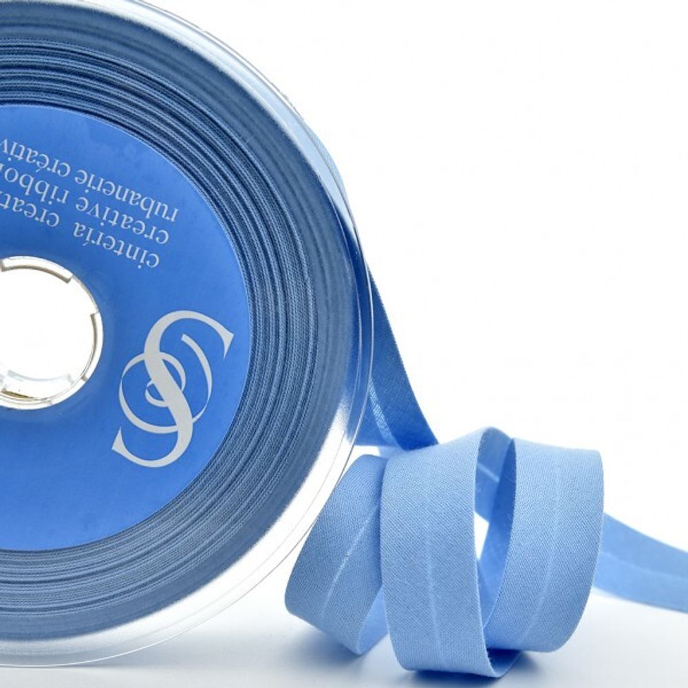 Бейка косая хлопковая 20 мм, 20 метров, ≈2.5 г/м², 65 серо-голубой, Safisa (Spiral)