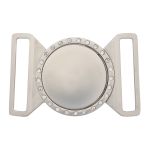 Пряжка-застежка 50мм со стразами, 2 шт, никель /TOS/