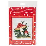 Набор для вышивания нитками РС Студия, Мухомор 12х12 см