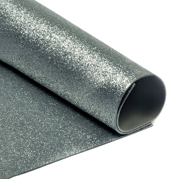 Фоамиран глиттерный 2 мм MG.GLIT.H027 цв.темное серебро, 20х30 см