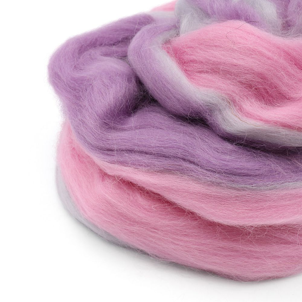 Лента для валяния меланж полутонкая, 100% шерсть, 50гр Камтекс (меланж 21 420)