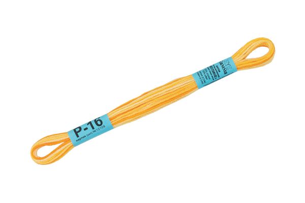 Мулине Gamma меланж, цв.Р-16 яр.оранжевый-бл.желтый, 12 мотков по 8 метров